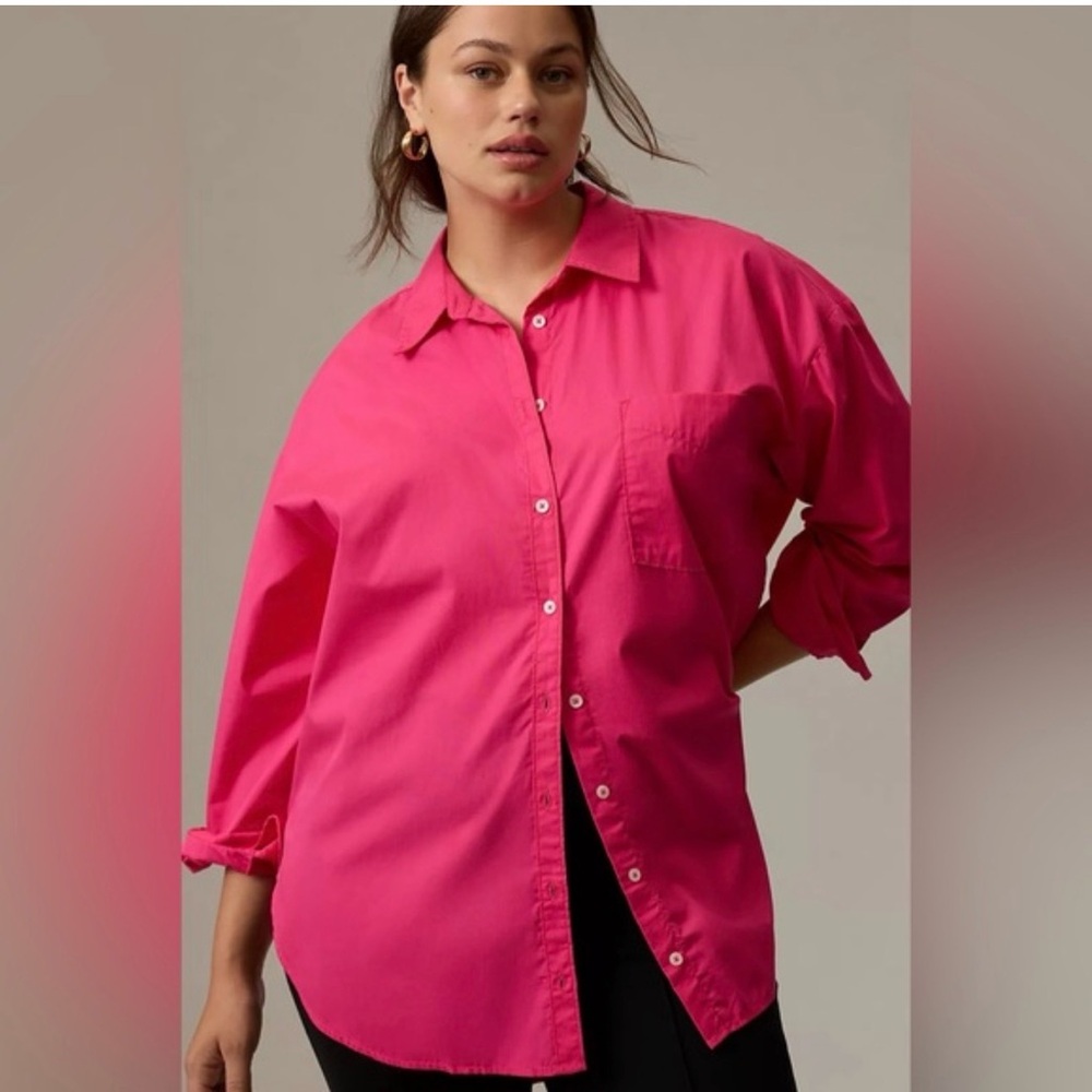 Maeve Bennett Women's Pink Button-Up Shirt
